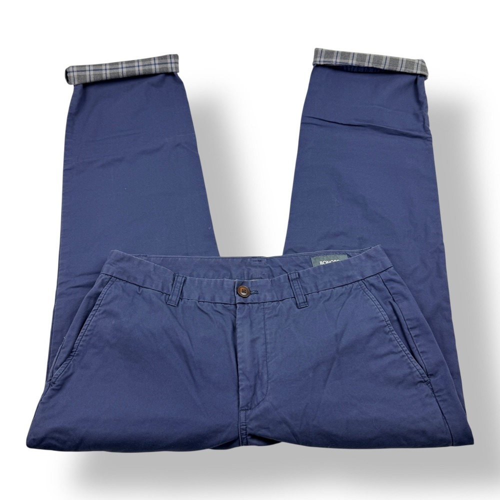 Bonobos Mens Straight Leg Flannel‎ Lined Chino Pants Navy Blue 32x29